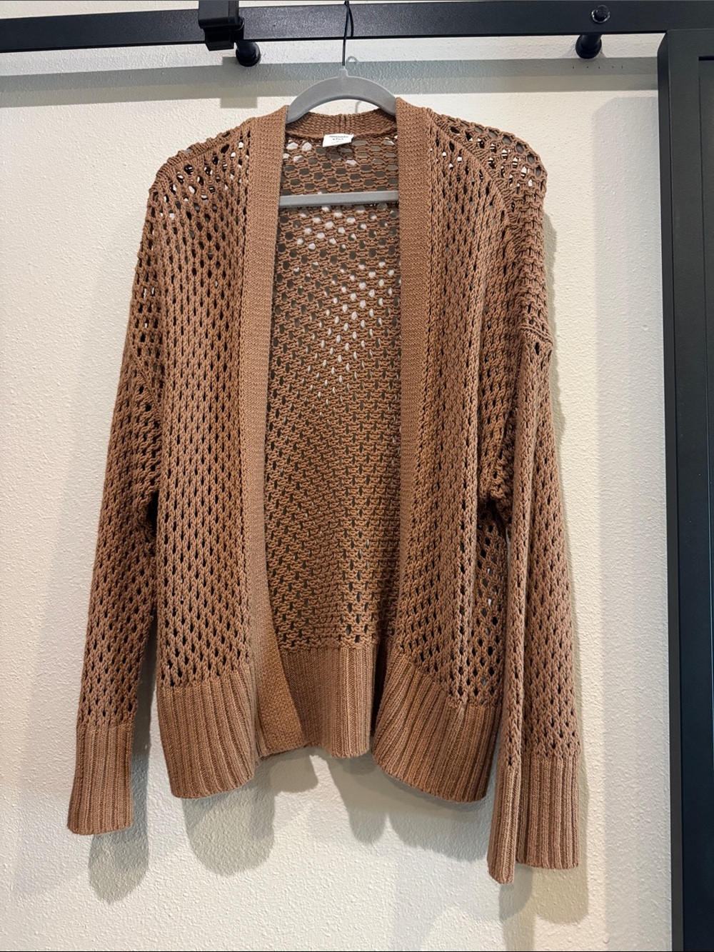 Abercrombie & Fitch Open-Knit Brown Cardigan